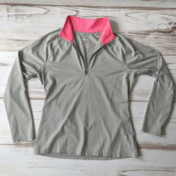 Danskin Now Semi Fitted Gray Popover Half Zip Top Sz Lg 12-14 - Picture 1 of 5